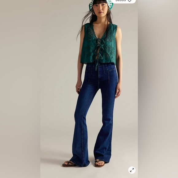 We The Free Denim - We The Free Jayde High-Rise Flare Jeans | Dark Wash Boho Denim | Size 27